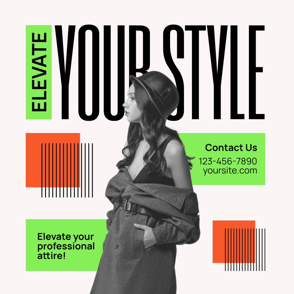 Elevate Your Personal Fashion Style LinkedIn postデザインテンプレート