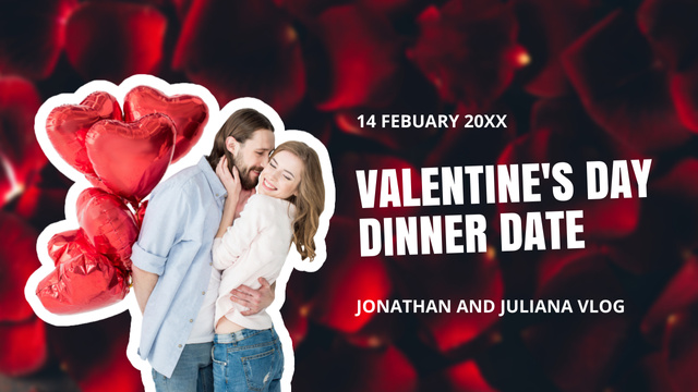 Valentine's Day Dinner Invitation Youtube Thumbnail Design Template