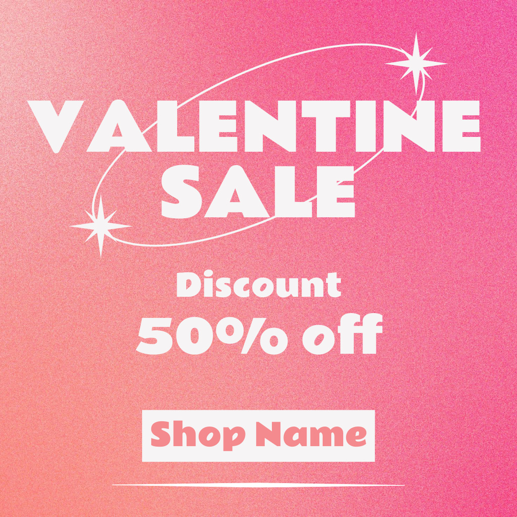 Plantilla de diseño de Valentine's Day Special Sale Announcement on Pink Gradient Instagram AD 