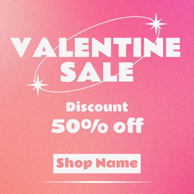 Valentine's Day Special Sale Announcement on Pink Gradient Instagram ADデザインテンプレート