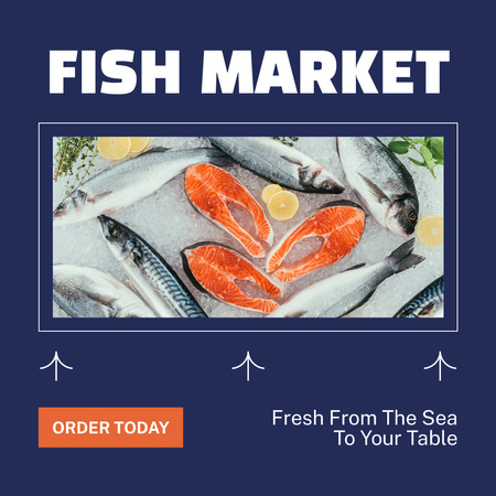 Offer of Fresh Products from the Sea Animated Post Design Template
