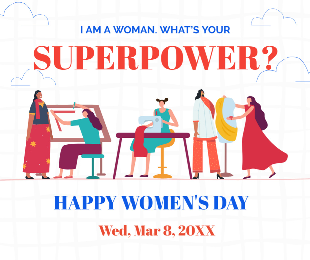 International Women's Day Event Announcement Facebookデザインテンプレート