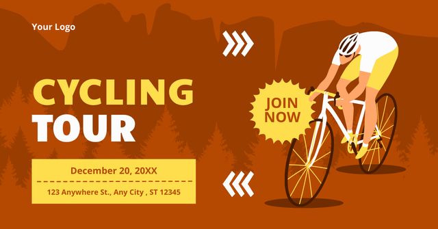 Cycling Tour to Join Announcement Facebook AD Modelo de Design