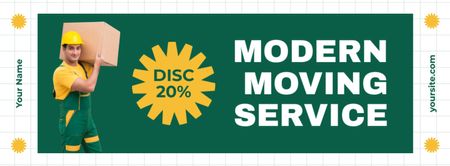 Discount Offer on Modern Moving Services Facebook cover Design Template