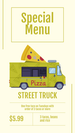 Special Menu Announcement with Street Food Truck Instagram Video Story Design Template