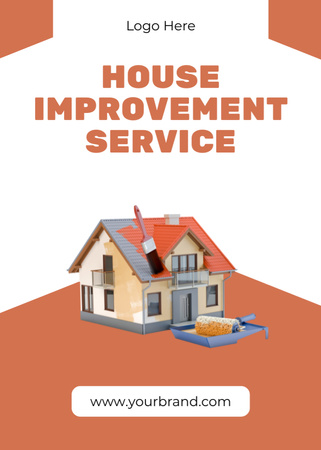 House Improvement Services Price List on Orange Flayer Design Template