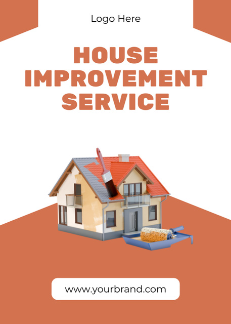 House Improvement Services Price List on Orange Flayer tervezősablon