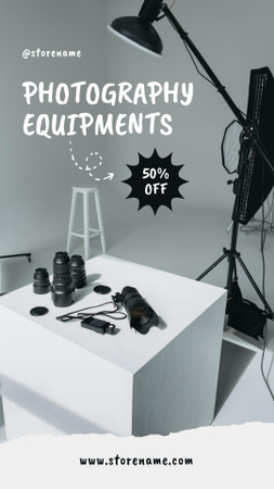 Photography Equipment Discount Sale Offer Instagram Story tervezősablon