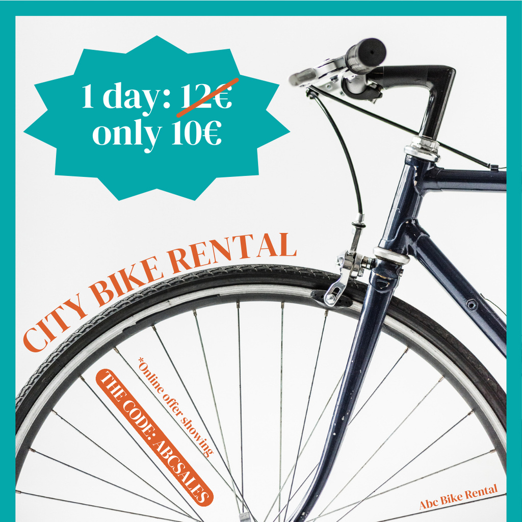Plantilla de diseño de City Bikes Rental Instagram AD 