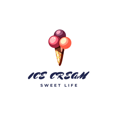 Modèle de visuel offre de crème glacée douce - Logo