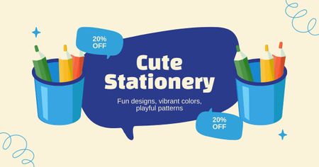 Stationery shops Facebook AD Design Template