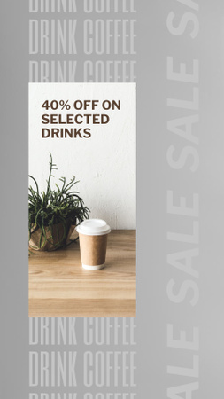 Caffe Ad with Coffee Cup Instagram Story Design Template