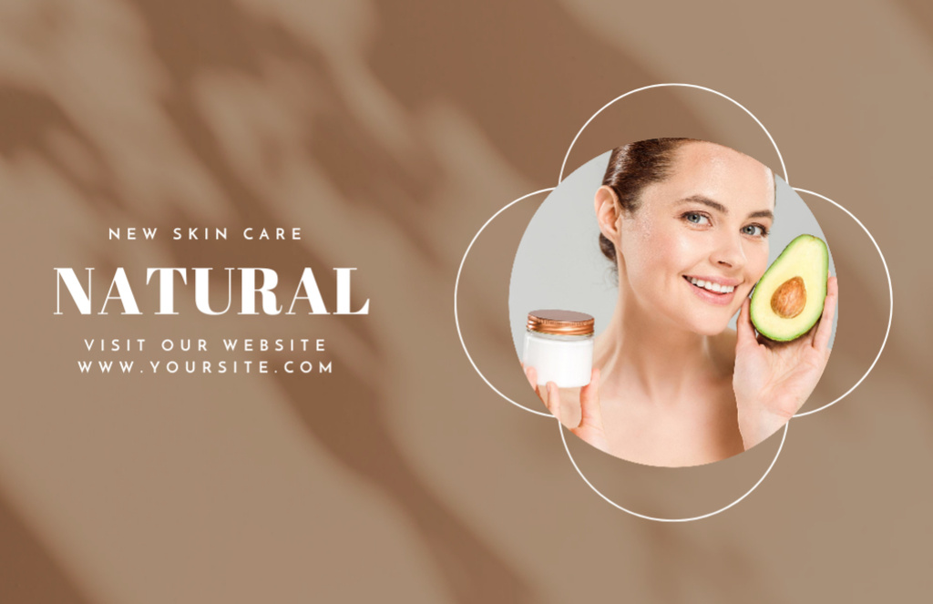 Szablon projektu Calming Skincare Cream With Avocado Extract Flyer 5.5x8.5in Horizontal