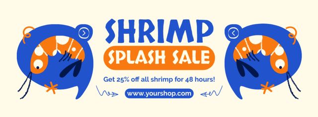 Ontwerpsjabloon van Facebook cover van Ad of Shrimp Splash Sale
