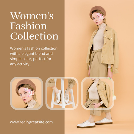 Ontwerpsjabloon van Instagram van Female Fashion Clothes Sale Ad