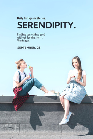 Kızlarla Serendipity konulu atölye çalışması Pinterest Tasarım Şablonu