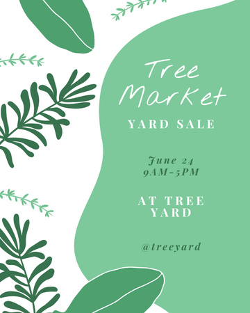 Tree Sale Announcement in Green Poster 16x20in Design Template