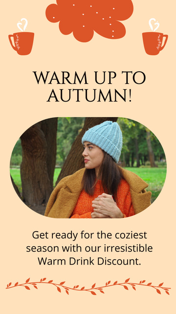 Modèle de visuel Offer Discounts on Warm Autumn Drinks - TikTok Video