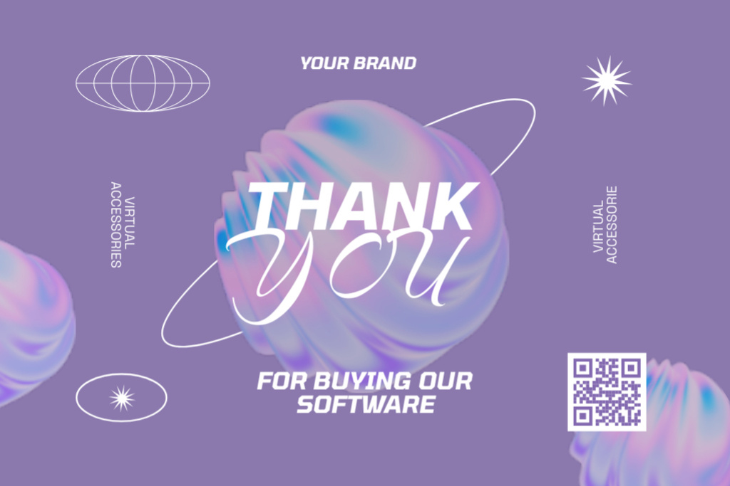 Thank You for Software Purchasing Postcard 4x6in Design Template