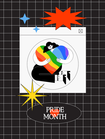 Plantilla de diseño de Promoviendo la tolerancia LGBT con ilustraciones vívidas Poster 36x48in 