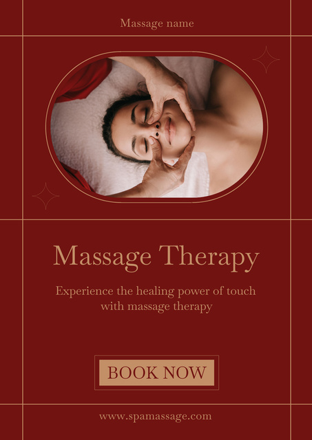 Woman Getting Face Massage at Spa Poster Design Template