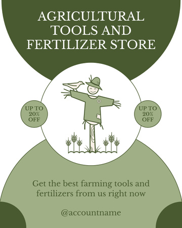 Platilla de diseño Agricultural Tools and Fertilizer Shop Offer Instagram Post Vertical