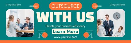 Outsource Service Offer For Business Twitter Design Template