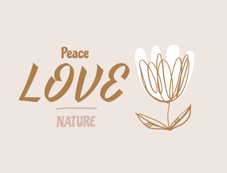 Eco Quote With Flower illustration Postcard 4.2x5.5in – шаблон для дизайну