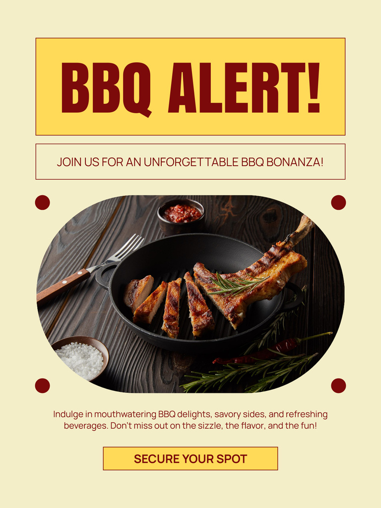 Designvorlage Offer of Appetizing Grilled Meat für Poster US