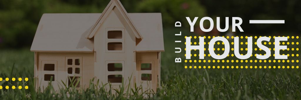 Small wooden House Model Email headerデザインテンプレート