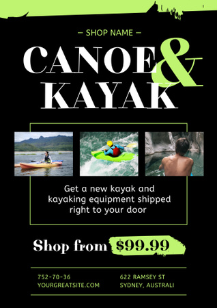 Canoe and Kayak Sale Offer Poster B2 Design Template