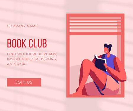 Girl Reading Book Facebook – шаблон для дизайна