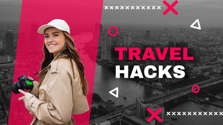 Channel About Travel Hacks Youtube Thumbnail Design Template