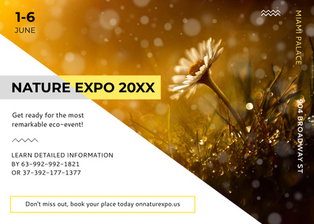 Nature Expo Announcement with Daisy Flower Postcard 5x7in Design Template