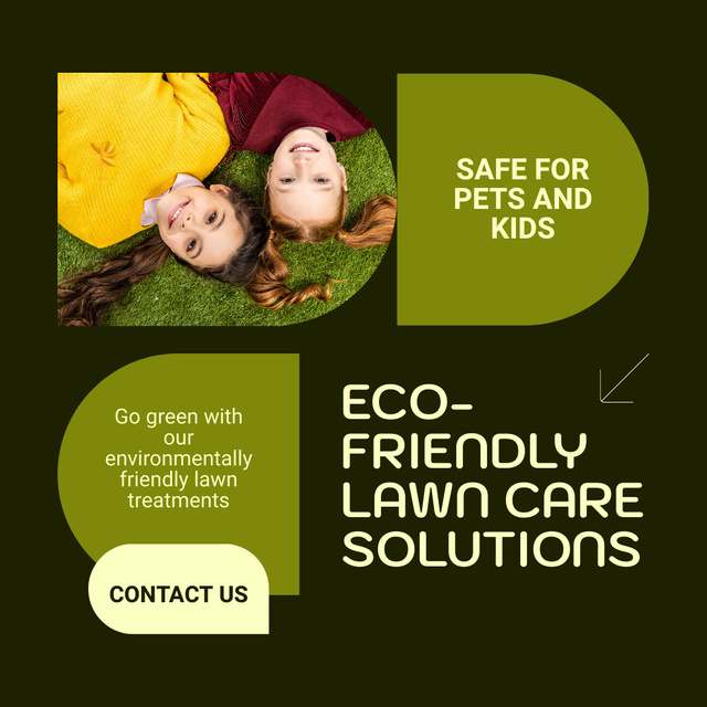 Safe Expert Lawn Care Solutions Instagram AD Design Template