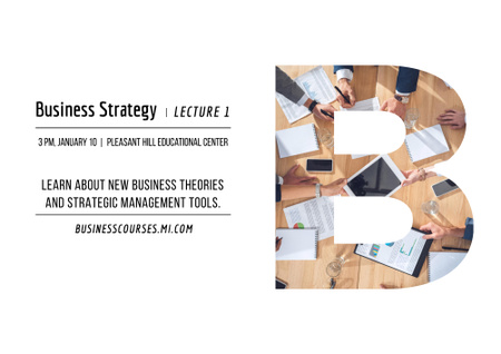 Business lecture in Educational Center Poster B2 Horizontal tervezősablon