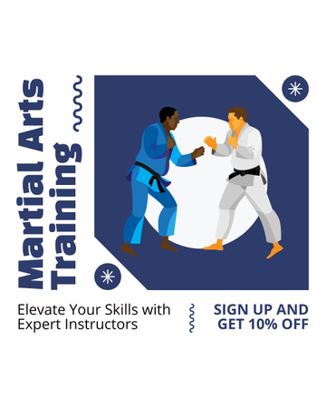 Discount Offer On Martial Arts Training Instagram Post Vertical Design Template