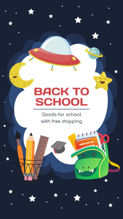 Happy kids playing with space toys Instagram Story Design Template