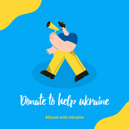 Donate to Help Ukraine with Man Instagram Design Template