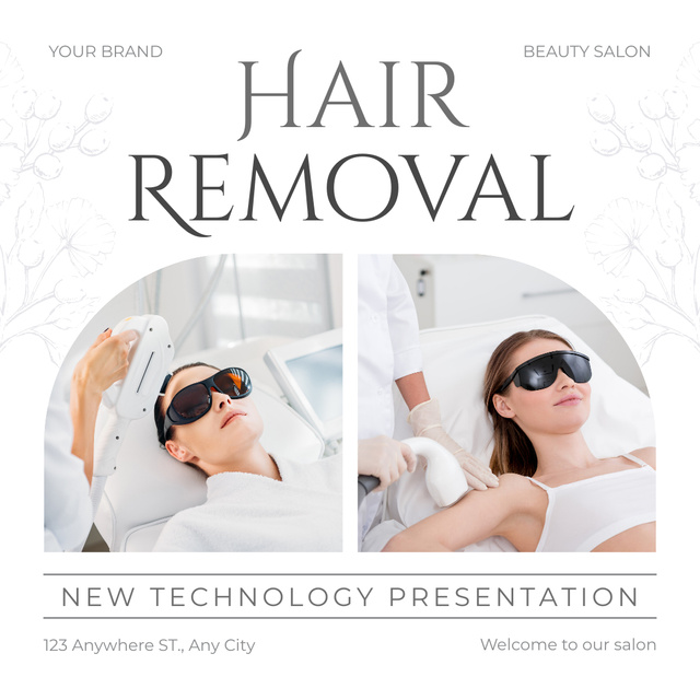 Presentation of New Technology of Laser Hair Removal Instagram Design Template