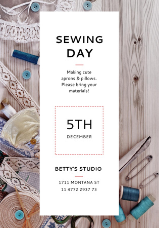 Ontwerpsjabloon van Poster 28x40in van Sewing day event Announcement
