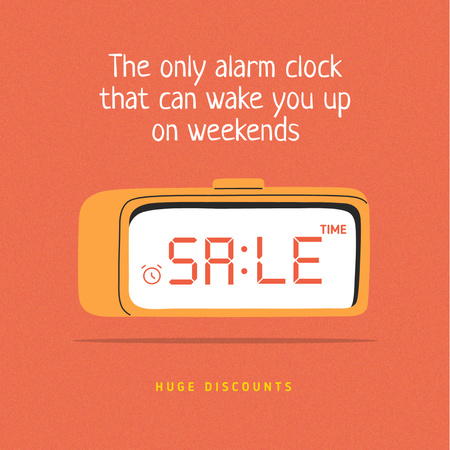 hirdetmény az ébresztőóráról Instagram tervezősablon