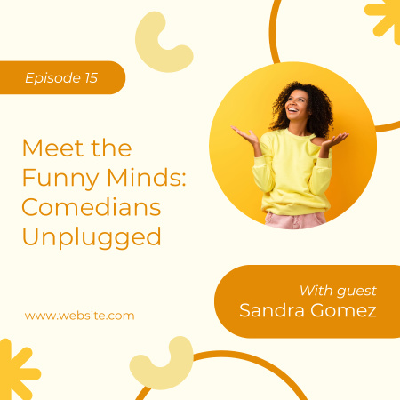 Announcement of Blog Episode with Comedians Podcast Cover Design Template