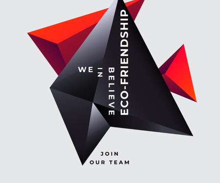 Invitation to Join Team with Eco Concept Medium Rectangle Design Template