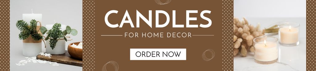 Ontwerpsjabloon van Ebay Store Billboard van Candles for Home Decor Brown