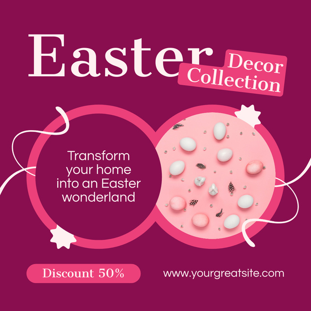 Ontwerpsjabloon van Instagram AD van Easter Collection of Decor Ad