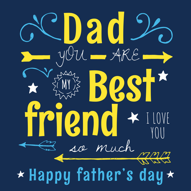Ontwerpsjabloon van Instagram van Father's day greeting card