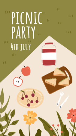 Picnic Party on Independence Day Announcement Instagram Video Story Πρότυπο σχεδίασης