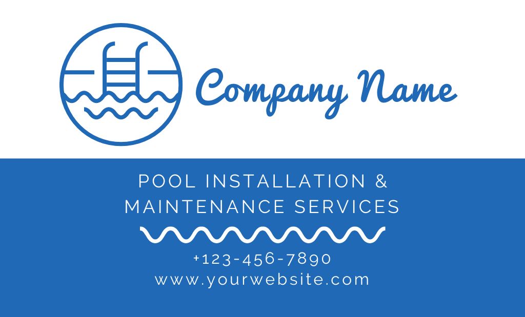Platilla de diseño Company for Construction and Maintenance of Swimming Pools Business Card 91x55mm