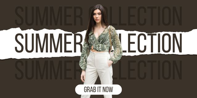 Summer Collection Sale Ad on Brown Twitter – шаблон для дизайна